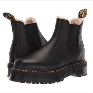 Brand New Never Been Worn Women’s fur lined platform Dr. Martens boot size 8